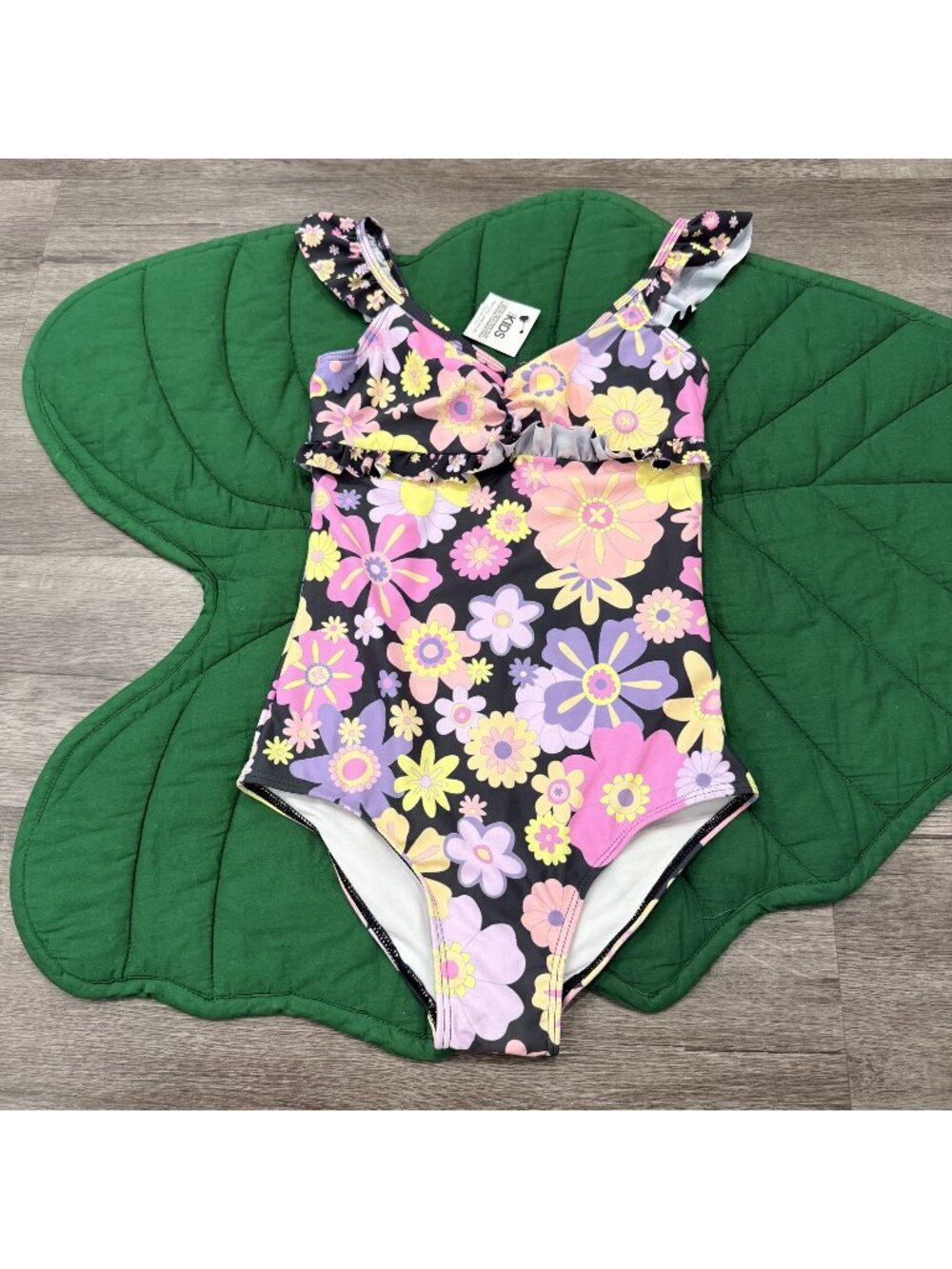 Cotton On Girls 9-10 Alby Frill One Piece Girls Swimsuit Phantom Wanda Floral